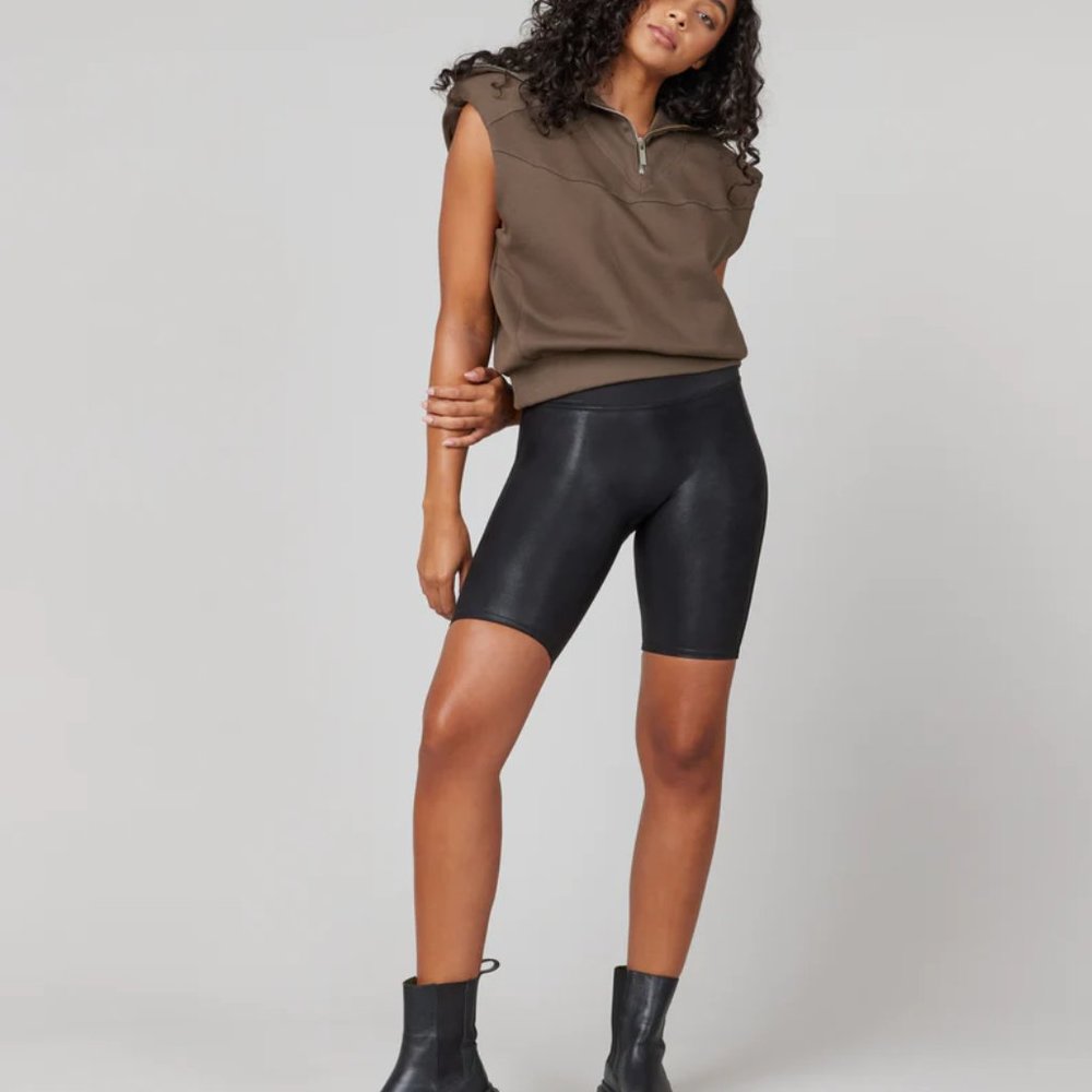 Spanx Faux Leather Bike Short